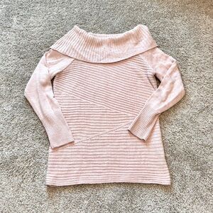 New York & Co Pink Cowlneck Turtleneck Sweater Size M
